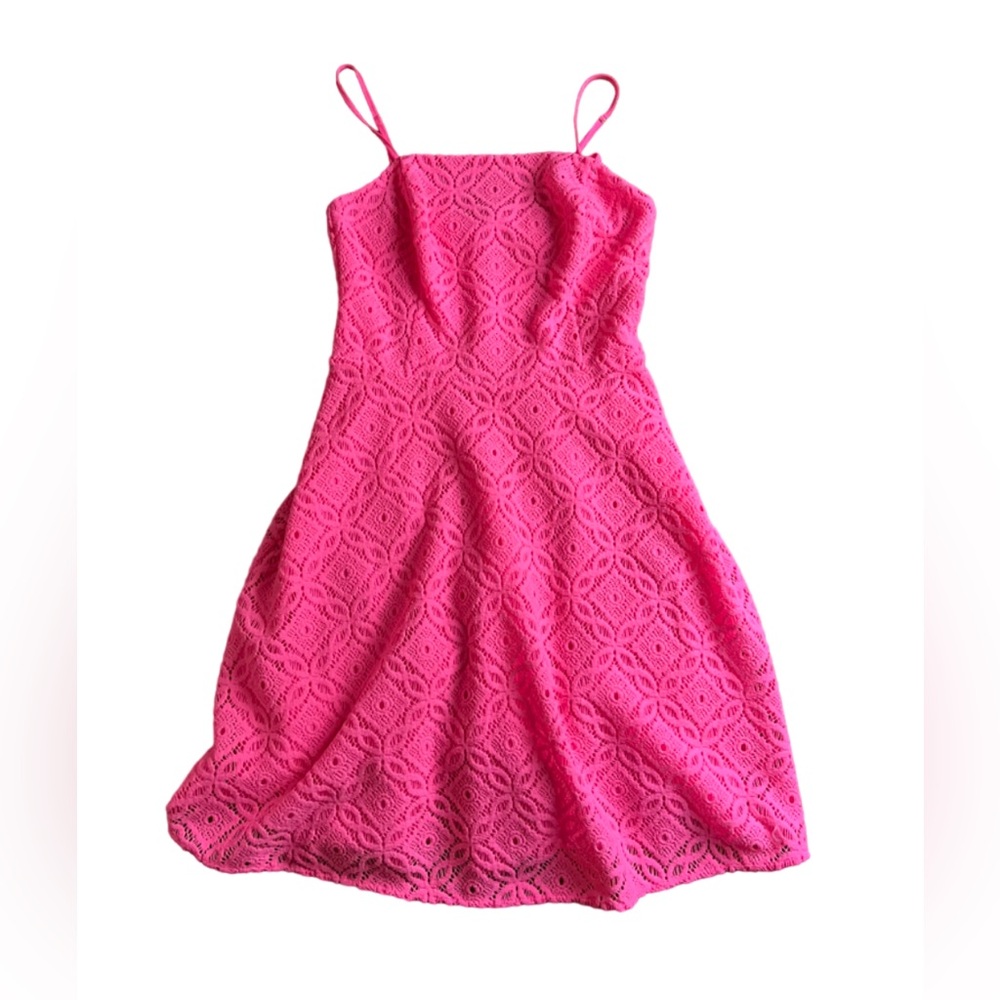 Lilly Pulitzer Pink Party Dress XS Women’s Girl 
Bright pink